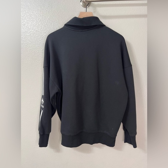 ADIDAS Originals Women's lock-up Sweatshirt Black Long Sleeve Medium - Picture 5 of 7
